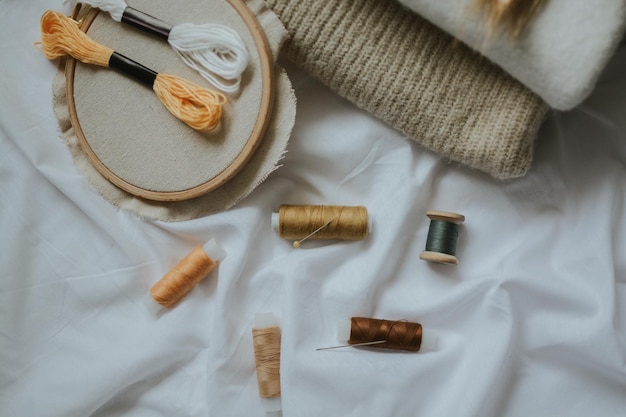 Zestaw do haftowania i narzędzia